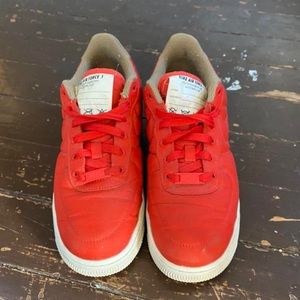 Nike Air Force 01s low habanero red